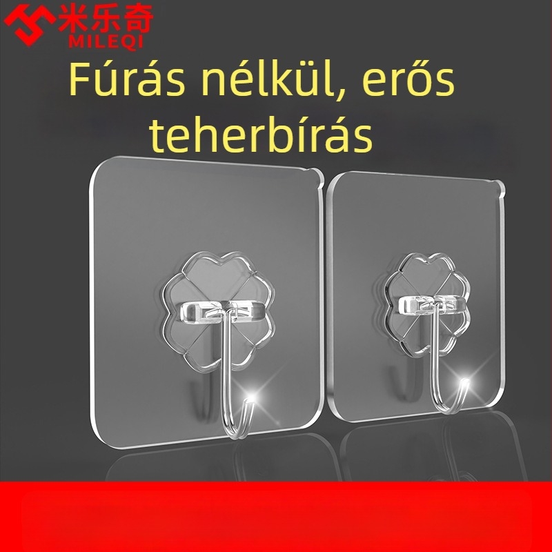 Erős ragasztós falikampó vákuumos csészével, fúrás nélkül, konyhában, terhelés 0–1 kg