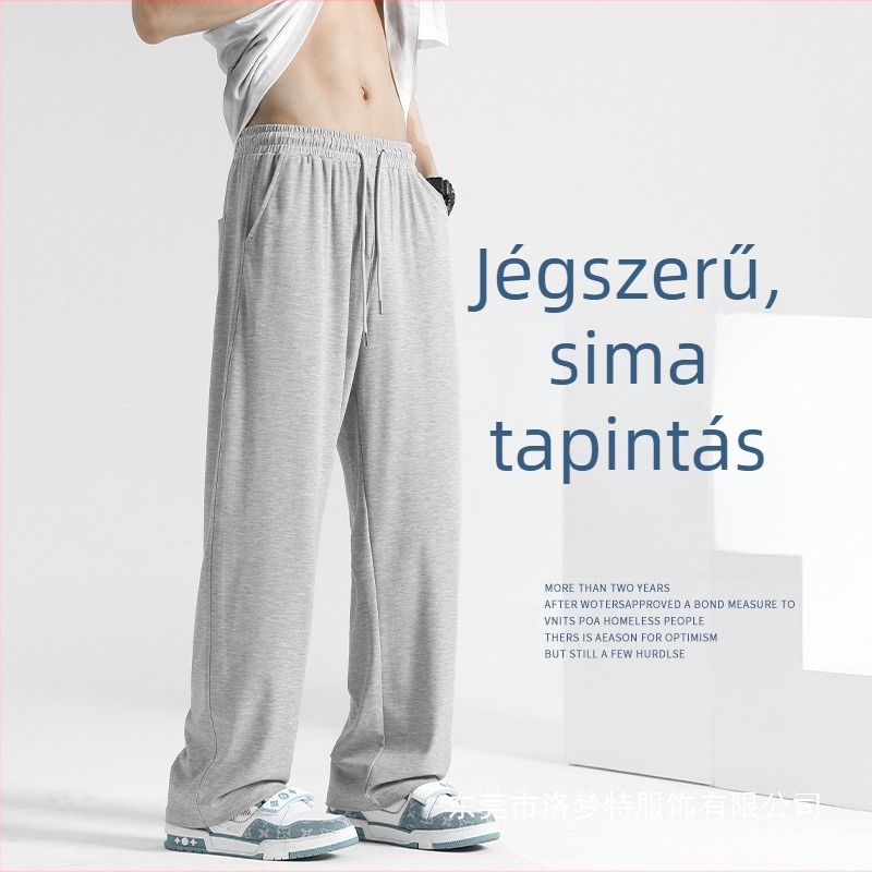 Férfi nadrág tavasz–őszre, laza szabású, laza esésű, középmagas derék, viszkóz