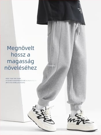 Férfi patchwork sportos nadrág, lazított szabás, mindennapi viselet, tavasz 2026