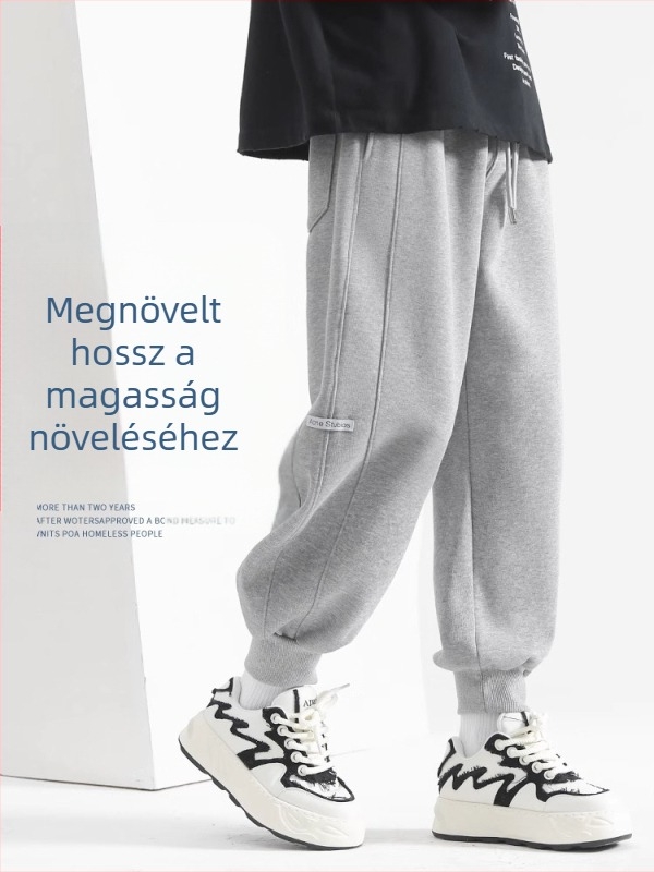 Férfi patchwork sportos nadrág, lazított szabás, mindennapi viselet, tavasz 2026
