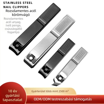 Rozsdamentes acél körömvágó, hordozható, nagy méretű, otthoni használatra