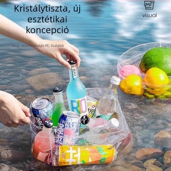 Egyszer használatos összecsukható utazó mosóedény: hordozható mosó- és arcmosó edény, víztartó kanna, ruhatisztító zsák és lábáztatót tál