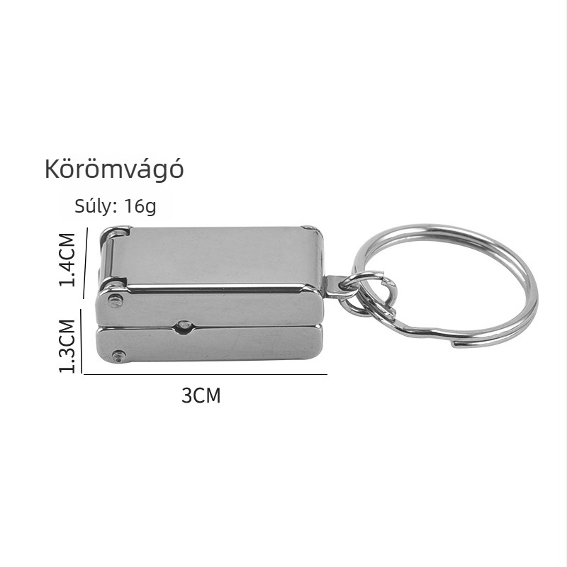 Személyre szabott mini hajtogatható körömvágó, kulcstartóval, hordozható