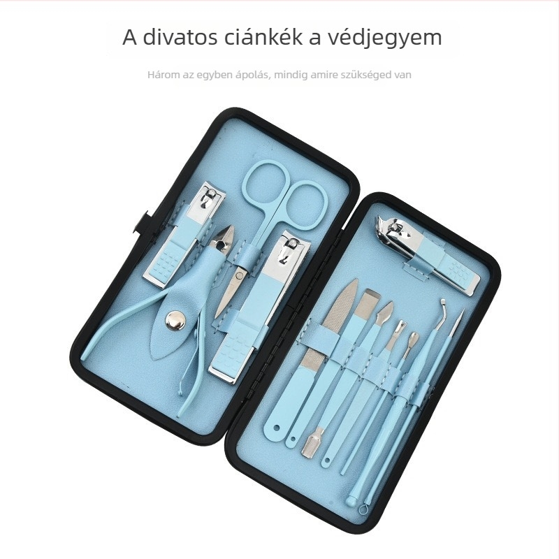 12 részes manikűr eszköz készlet, rozsdamentes acélból