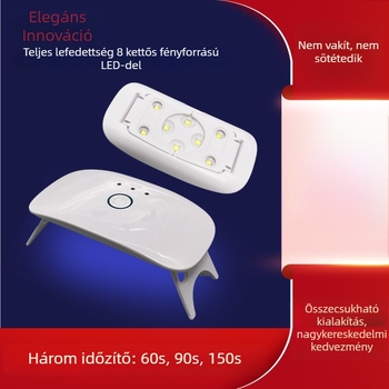 12W-os magas teljesítményű körömlámpa 8 LED-del, UV-gél kötéshez, összecsukható LED-UV lámpa