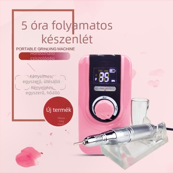 Tölthető körömcsiszoló kijelzővel, 35000 RPM, hordozható elektromos körömcsiszoló a körmök eltávolítására és polírozására
