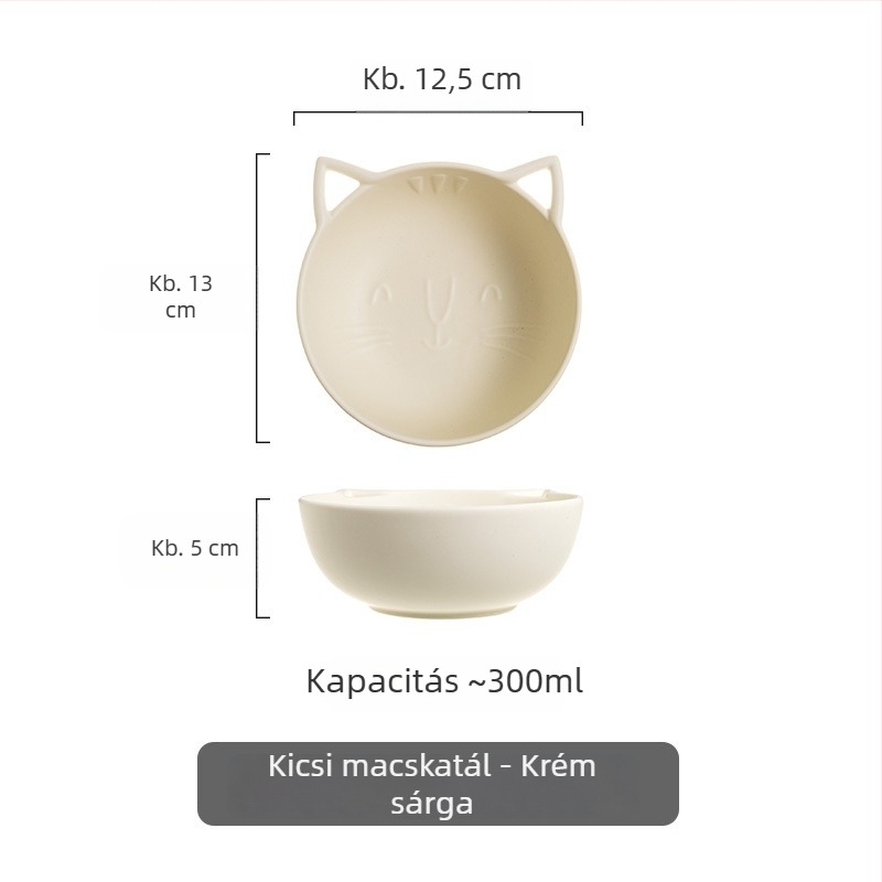 Porcelánból készült háztartási tál, saláta- vagy desszerttál faállvánnyal, aranyos rajzolt motívummal, északi stílusban