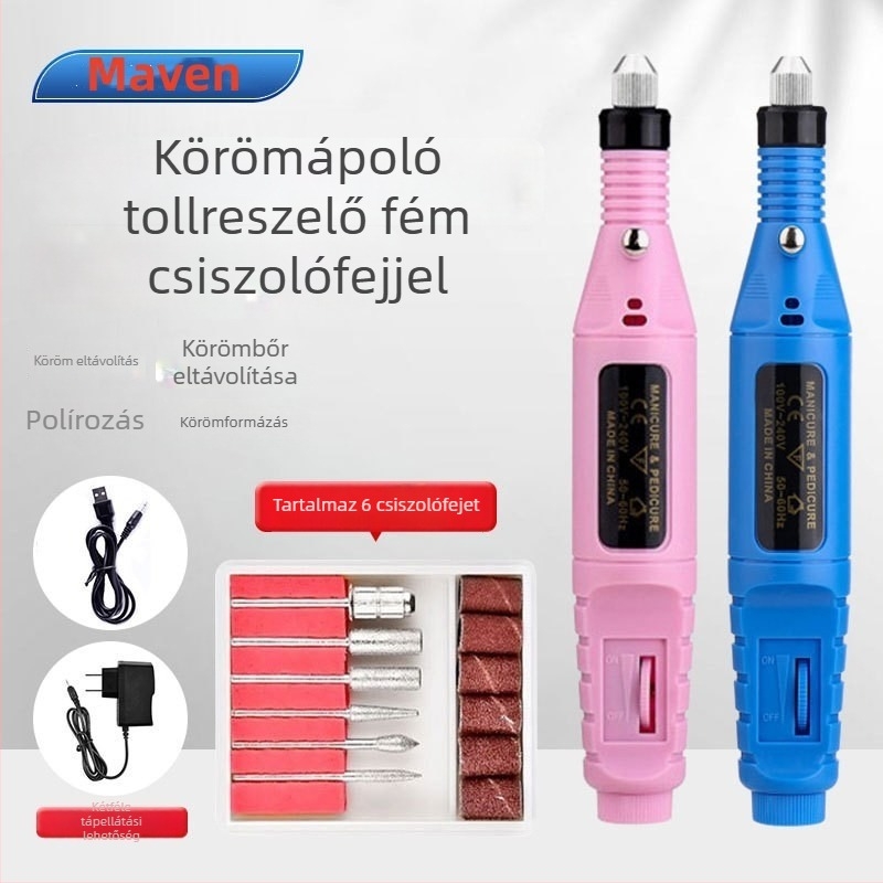 Állítható sebességű elektromos körömfúró toll alakú polírozó