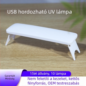 Asztali manikűrlámpa, nagy teljesítményű, gyorsan száradó körmök fototerápiás készüléke, hordozható 365/405 nm LED-del.