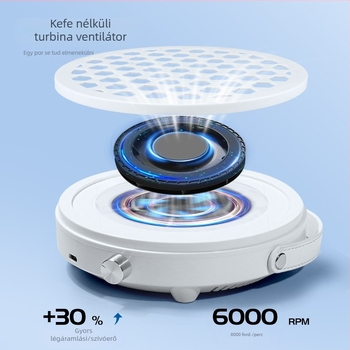 Mini brushless turbina porszívó körömápoláshoz, 6000 rpm, erős szívás, hordozható