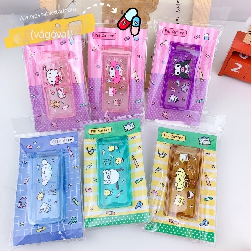Kuromi és Stitch: hordozható tablettadoboz vágóval, aranyos tablettatároló