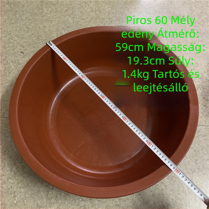 Jinwang átlátszó, vastag gumiból készült mosókád - piros, törhetetlen, sokoldalú használatra (mosás, fürdés, víz tárolása).