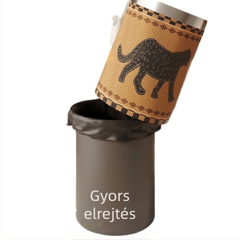 Bőr szemetes, elegáns megjelenés, luxus amerikai vintage stílus, nagy kapacitású nappaliba és hálószobába