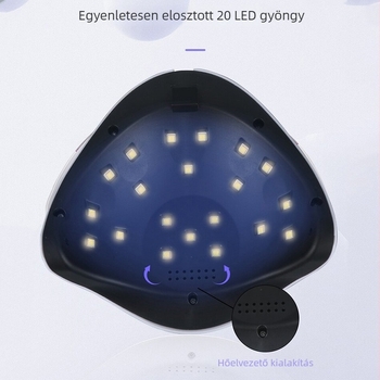 Hordozható 48W manikűrlámpa 20 LED-del, háromfokozatú állítás
