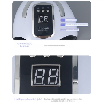Hordozható 48W manikűrlámpa 20 LED-del, háromfokozatú állítás
