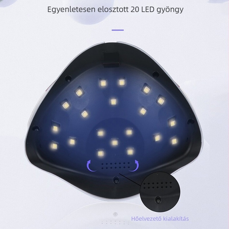 Hordozható 48W manikűrlámpa 20 LED-del, háromfokozatú állítás