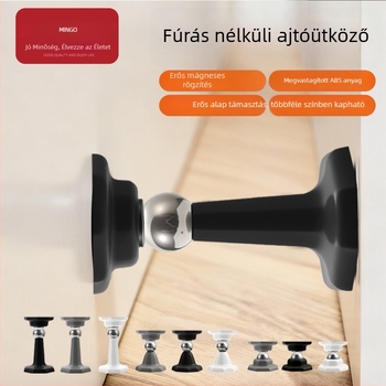 Fúrás nélküli mágneses ajtó stopper, szilikon, rejtett szerelés