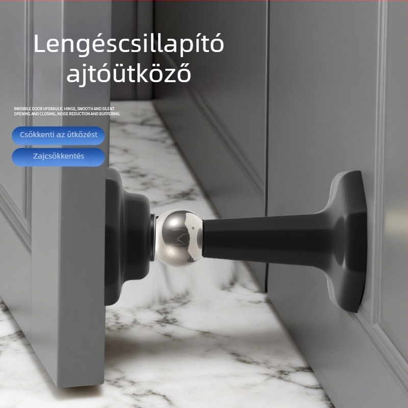 Fúrás nélküli mágneses ajtó stopper, szilikon, rejtett szerelés