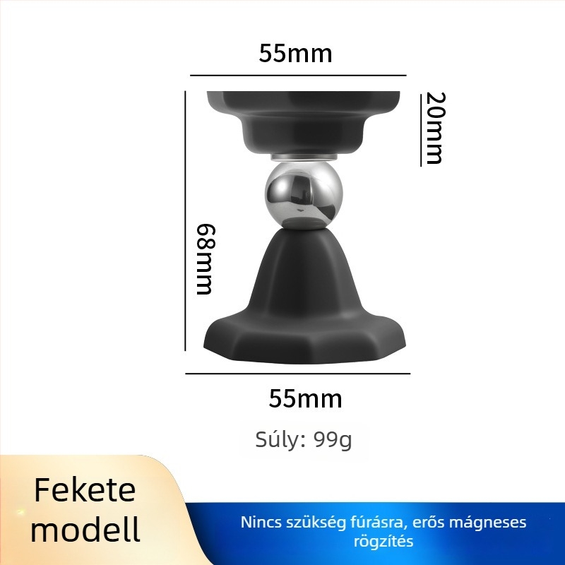 Fúrás nélküli mágneses ajtó stopper, szilikon, rejtett szerelés