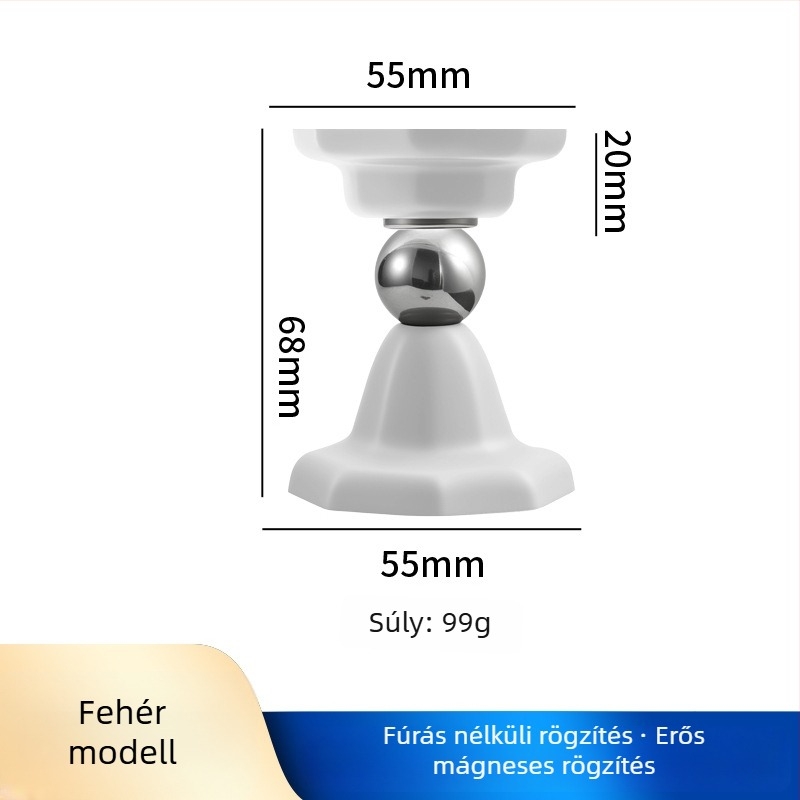 Fúrás nélküli mágneses ajtó stopper, szilikon, rejtett szerelés