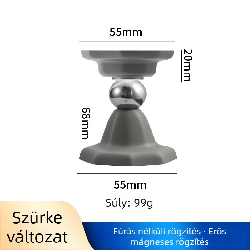 Fúrás nélküli mágneses ajtó stopper, szilikon, rejtett szerelés