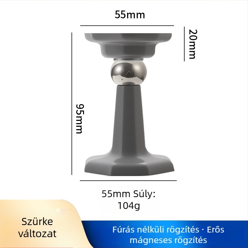 Fúrás nélküli mágneses ajtó stopper, szilikon, rejtett szerelés