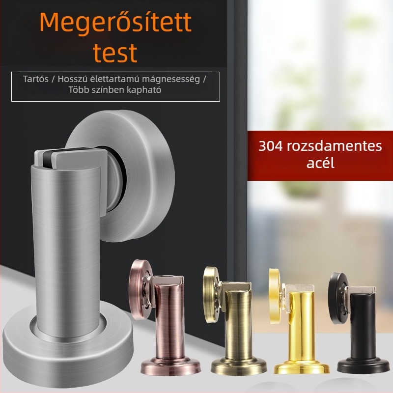304 rozsdamentes acélból készült, fekete, masszív mágneses ajtózáróelem
