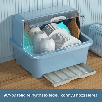 Konyhai tálak és evőeszközök tárolója leeresztő polccal – edények rendezéséhez a konyhában