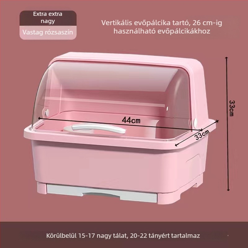 Konyhai tálak és evőeszközök tárolója leeresztő polccal – edények rendezéséhez a konyhában