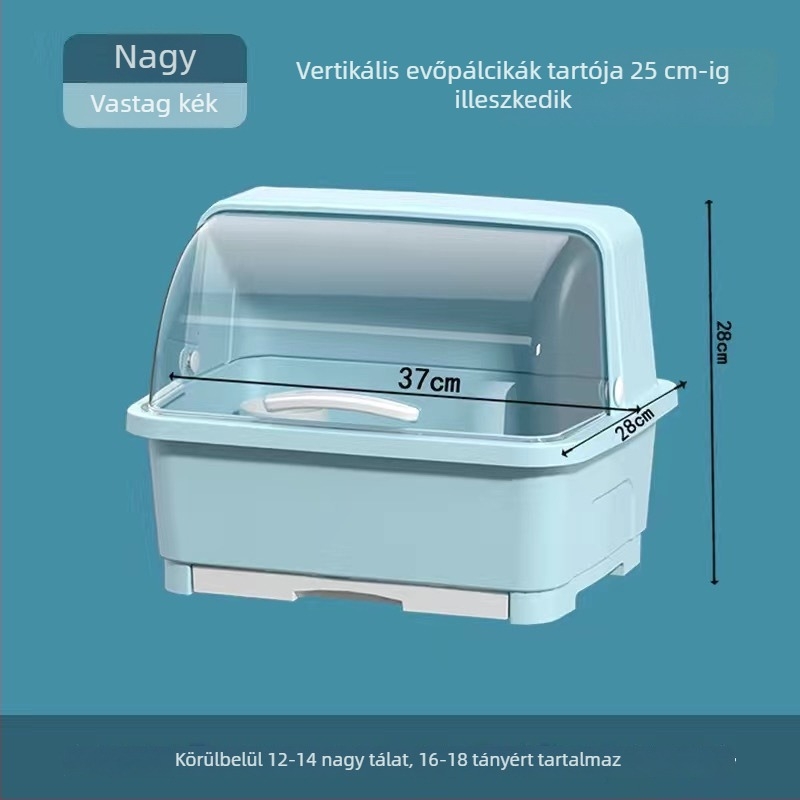 Konyhai tálak és evőeszközök tárolója leeresztő polccal – edények rendezéséhez a konyhában