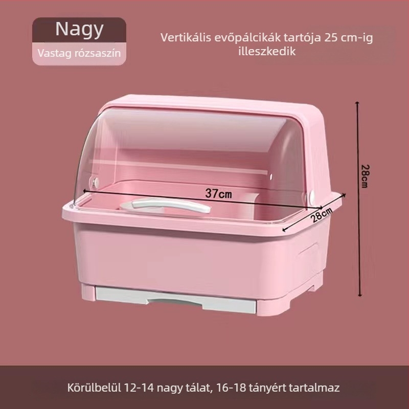 Konyhai tálak és evőeszközök tárolója leeresztő polccal – edények rendezéséhez a konyhában