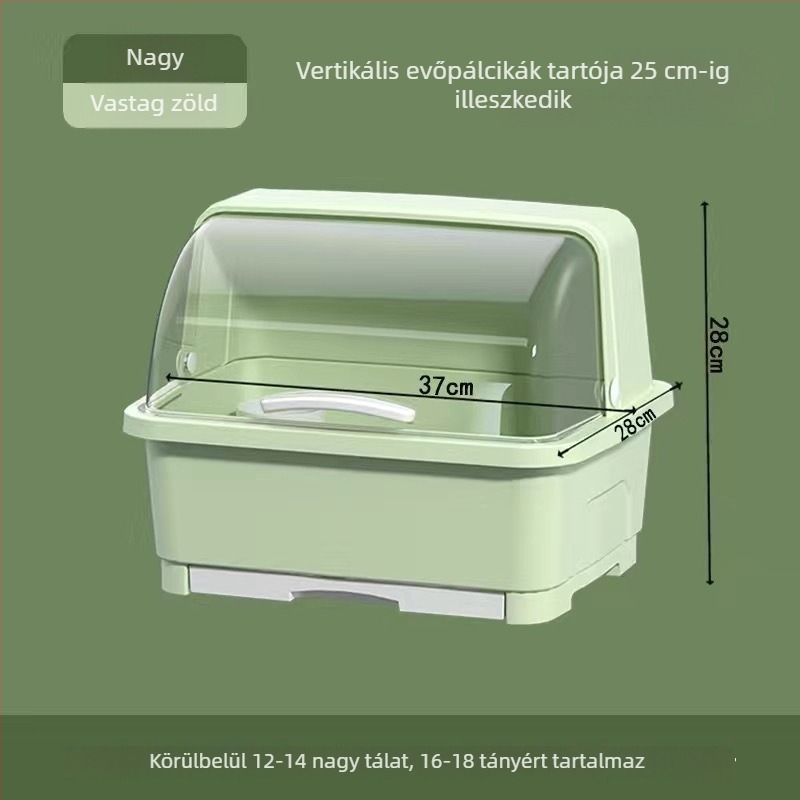Konyhai tálak és evőeszközök tárolója leeresztő polccal – edények rendezéséhez a konyhában