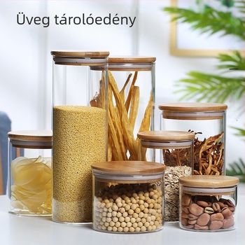 Üvegből készült, légmentesen záródó teásüveg, átlátszó konyhai tároló, japán stílusú, hordozható, nagy méretek, ajándékdoboza