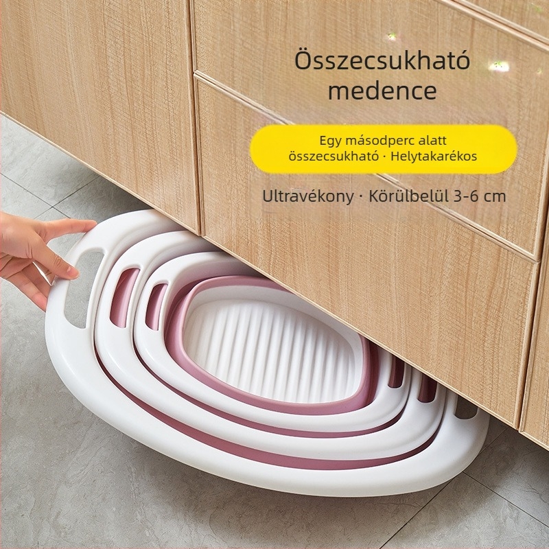 Összecsukható szilikon mosómedence, nagy kapacitású, otthoni használatra, hordozható utazásokhoz, mosáshoz és lábáztatáshoz