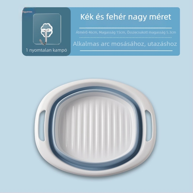 Összecsukható szilikon mosómedence, nagy kapacitású, otthoni használatra, hordozható utazásokhoz, mosáshoz és lábáztatáshoz