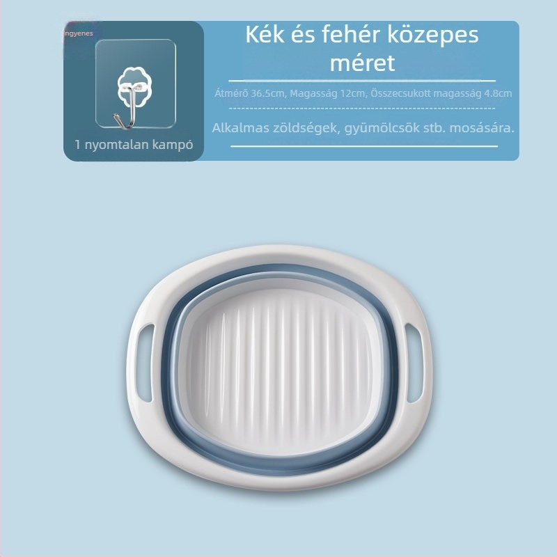 Összecsukható szilikon mosómedence, nagy kapacitású, otthoni használatra, hordozható utazásokhoz, mosáshoz és lábáztatáshoz