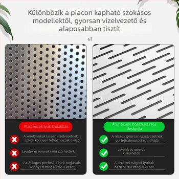 Rozsdamentes acél téglalap alakú mosogató leeresztőkosár