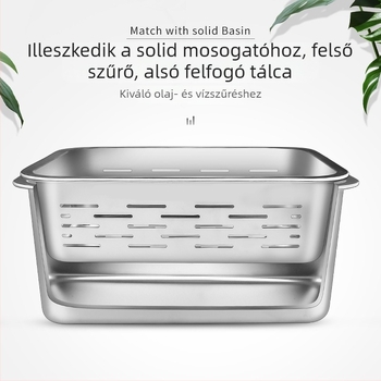 Rozsdamentes acél téglalap alakú mosogató leeresztőkosár