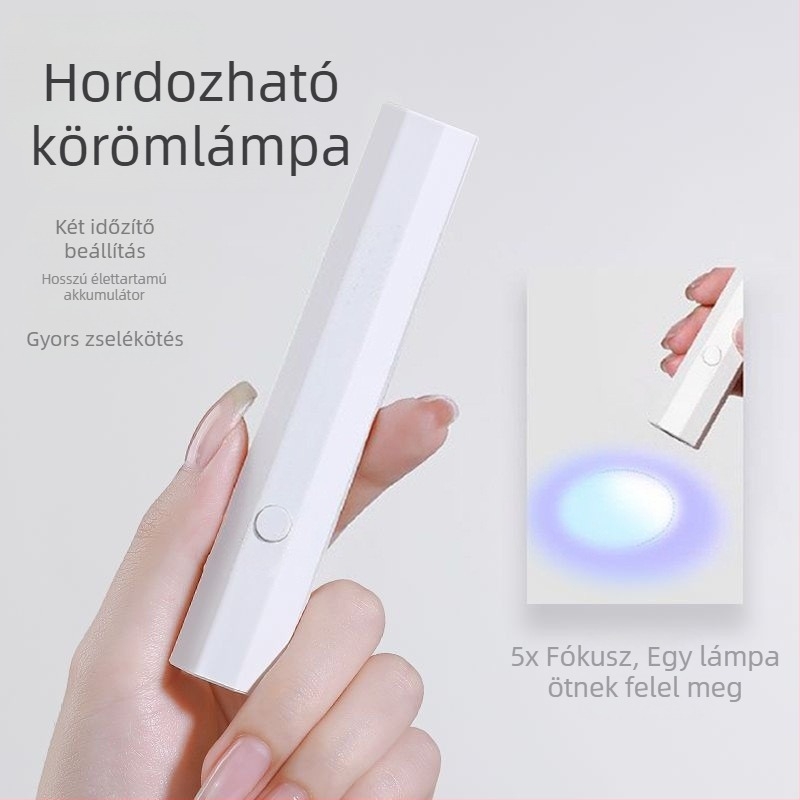 Kis manikűr UV-lámpa, mini fototerápiás lámpa, körömszárító lámpa, kézi fototerápiás készülék, nem sötétíti a körmöket, gyors száradás