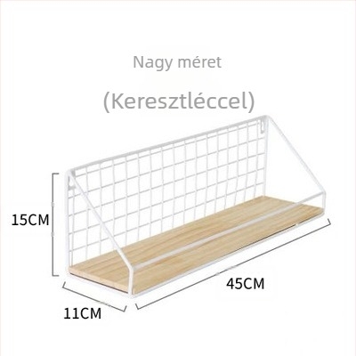 Fali polc fúrás nélkül, kampóval rögzítve; falra szerelhető kosár és tároló a hálószobához és a kollégiumhoz