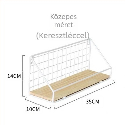 Fali polc fúrás nélkül, kampóval rögzítve; falra szerelhető kosár és tároló a hálószobához és a kollégiumhoz