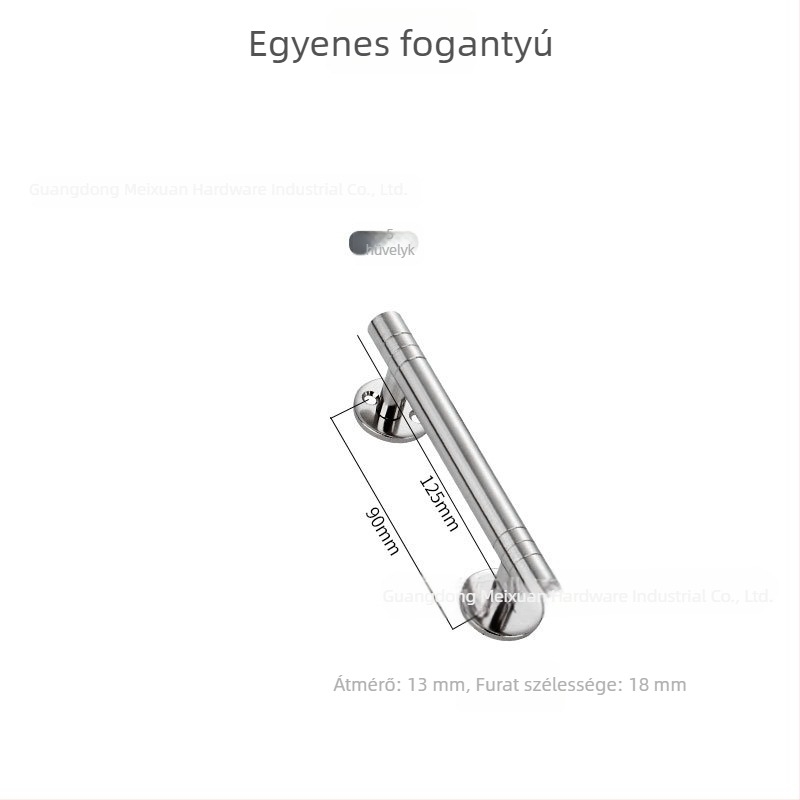 Rozsdamentes acélból készült ajtó- és szekrényfogó, masszív fogó a fiókokhoz, kettős görbületű T-alakú, A/B modell