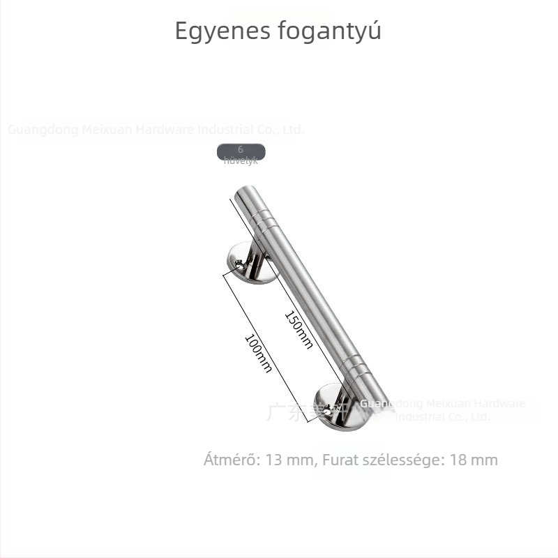 Rozsdamentes acélból készült ajtó- és szekrényfogó, masszív fogó a fiókokhoz, kettős görbületű T-alakú, A/B modell