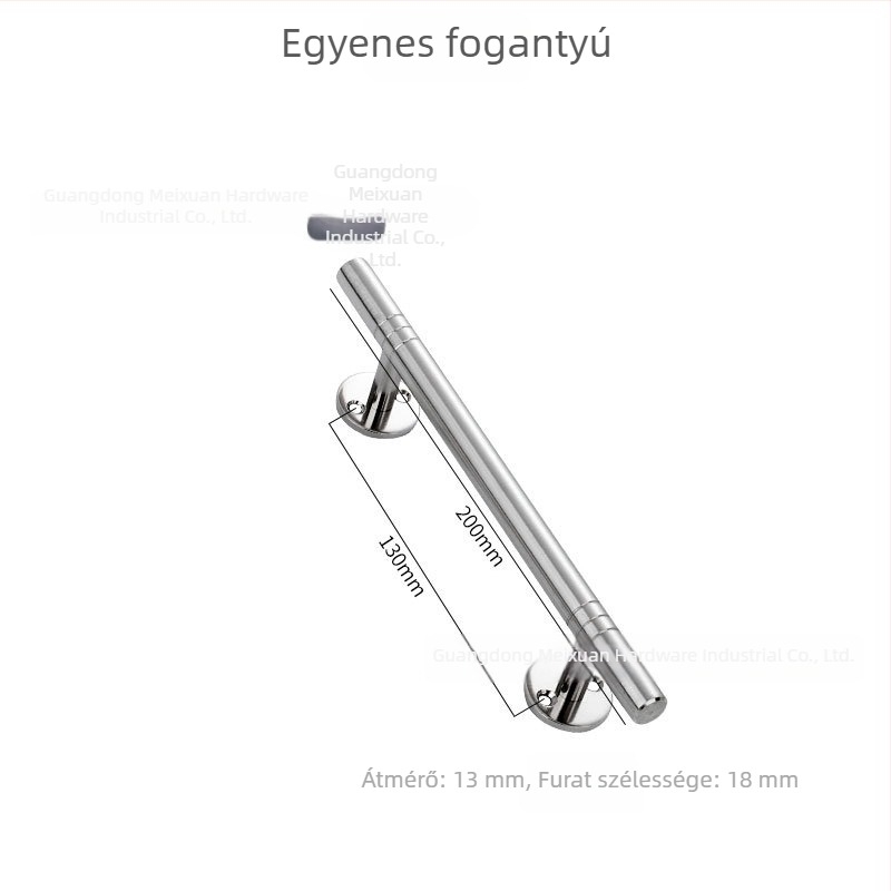 Rozsdamentes acélból készült ajtó- és szekrényfogó, masszív fogó a fiókokhoz, kettős görbületű T-alakú, A/B modell