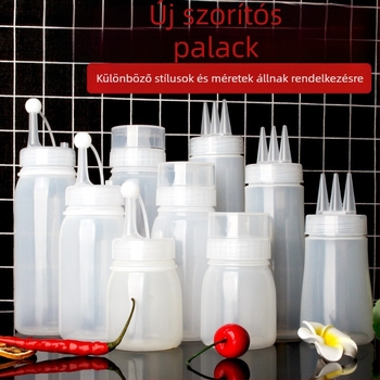 Háromlyukas szószpréselő üveg készlet, műanyag, ketchuphoz és salátaöntethez, háztartási és kereskedelmi felhasználásra