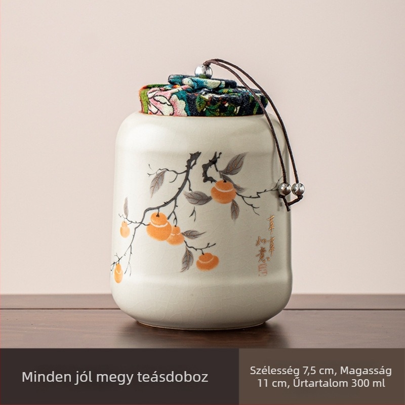 Ruyao kerámia teás tartó – zárható tároló zöld- és fekete tea számára, hordozható