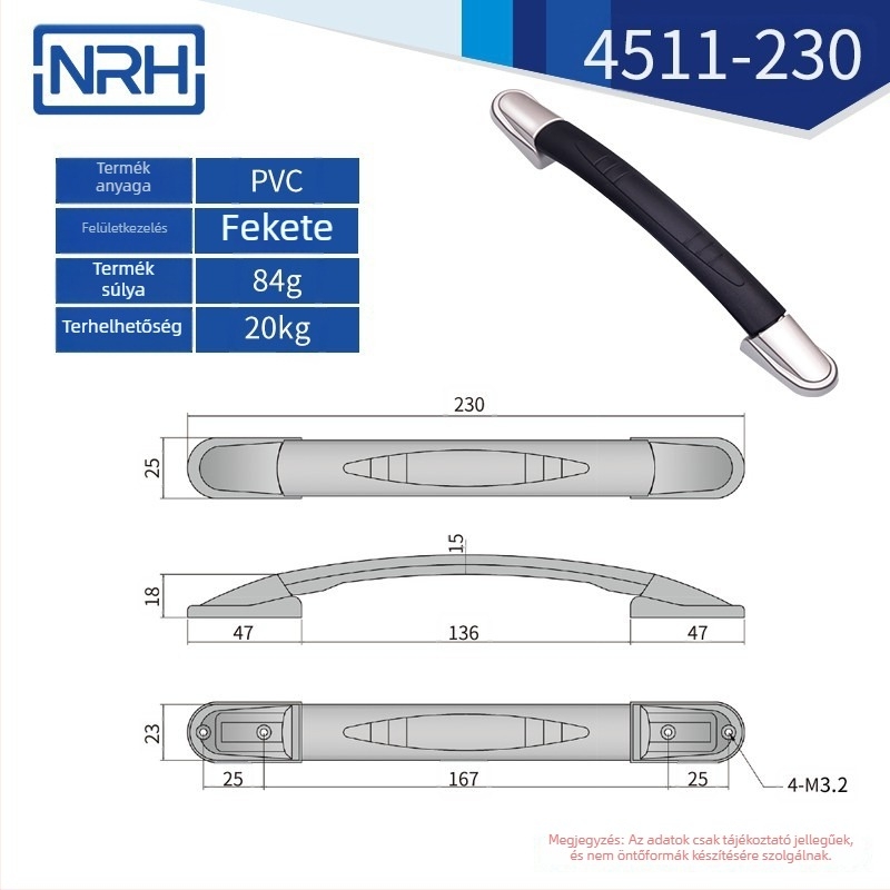 NRH 4519 Teleszkópos műanyag fogantyú bőröndhöz