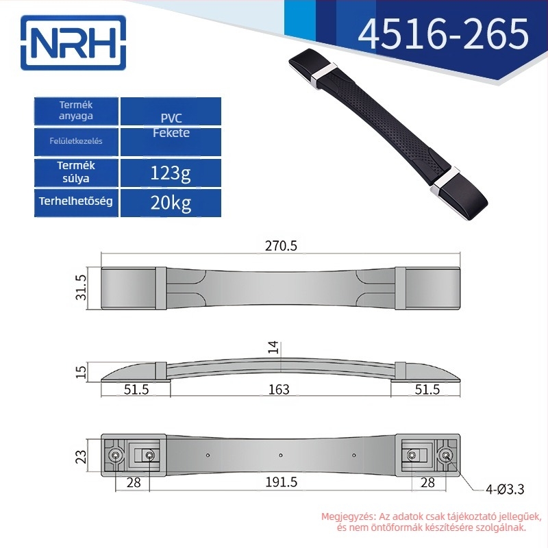 NRH 4519 Teleszkópos műanyag fogantyú bőröndhöz