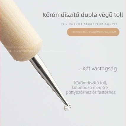 5 darabos fa markolatú pontozó toll készlet manikűrhöz és kerámiához