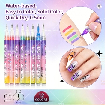 Mingrui 0,5 mm tűhegyű köröm művészeti graffiti marker – DIY viselhető körmök, kézzel rajzolt pöttyök és kontúrok, akril marker